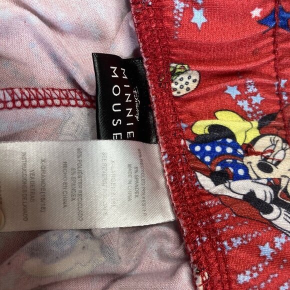 Disney Minnie Mouse Pajama Pants Womens XL Red 4th Of July Fireworks Jogger K7 - Picture 3 of 4